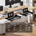 20 Inch Under Desk Mounted Sliding Loptop Drawer, Desktop Extension Pull-Out Laptop Tray for Office Desk, Extra Storage Organizer for Sit Stand Workstation - Image 7