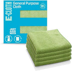 E-Cloth Microfiber Cloth, World's Leading Premium Microfiber Cleaning Cloth, Twice as Durable as Competition, 1 Year Guarantee, Ideal for Kitchen, Countertops, Sinks, and Bathrooms, Green, 4 Pack by E-Cloth