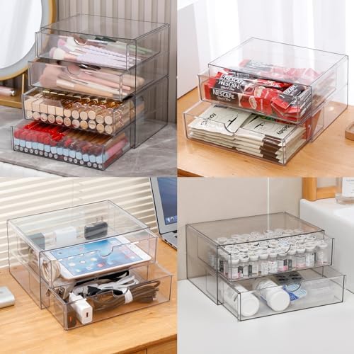 Clear Plastic Drawer Organizer, 4 Drawers - Image 6