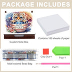 4Pcs Sticky Note Holder Diamond Art Painting Wooden Post Note Dispenser Memo Paper Storage Box with 160 Sticky Notes Desk Office Accessories-01 - Image 4