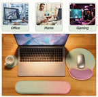 PATIKIL Ergonomic Wrist Rest Set, Memory Foam Mouse Pad and Keyboard Wrist Rest Support Hand Waterproof Cup Pad Non-Slip for Office Computer Gaming Home Desk Accessory, Coconut - Image 6