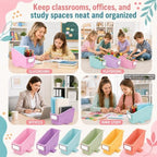gisgfim 6 Pcs Non-Tip Book Bins with Stabilizer Wings (Pastel) - Image 6