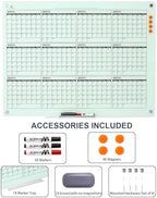 TSJ OFFICE Glass Calendar Whiteboard - 48" x 36" Yearly Planner for Wall - Image 2