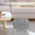 OGEMXU Storage Ottoman, Small Storage Ottoman Foot Stool with Wood Legs, Teddy Velvet Rectangular Foot Rest for Chair, Soft Sponge White Footstool for Living Room, Couch, Bedroom, Dorm (Grizzly) - Image 4