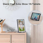 Almoz Swivel and Tilt Stand for Echo Show 15, Aluminum Stand for Show 15.6" Smart Display and Up to 18" iPad/Tablets, with 360 Degree Rotating Base, Viewing Angle Adjustable, No Need Mounting - Image 5
