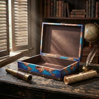 DreamsEden Decorative Wooden Storage Box with Vintage World Map Design - Image 2