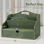 Rebee Vision Mail Organizer for Desk with 4-Slot Letter Rome Decor, Green - Image 2