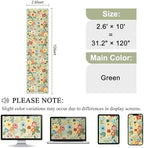 DUKINO 2.6x10 Runner Rug for Hallway, Floral Washable Rug Non Slip, Green - Image 2