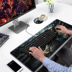 Ergonomic Keyboard Wrist Rest & Mouse Pad Wrist Rest Set, Large XXL Gaming Desk Mat 31.5"x 11.8" with Non-Slip Base, Memory Foam, Easy Typing Pain Relief for Home & Office, American Flag Shark - Image 7