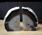 JIC Gem Natural Agate Geode Bookends Anti-Slip Rubber Bumpers 1 Pair 3-4Lbs - Image 6