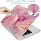MEEgoodo for MacBook Air 13.3 inch Case 2021 2020 2019 2018 A2337 M1 A2179 A1932,Clear Case for MacBook Air M1,Laptop Shell with Keyboard Webcam Cover&Trackpad Film&Type C Adapter,Gold Splashes Marble - Image 3