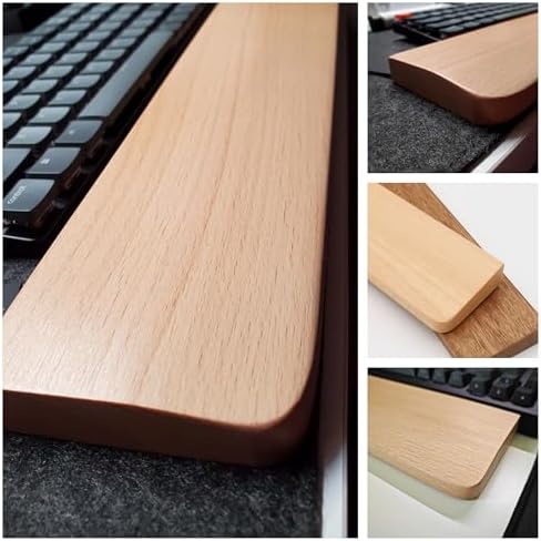 HomeDo Wooden Ergonomic Wrist Rest for Mechanical Keyboard,Fits 104 Key - Image 2