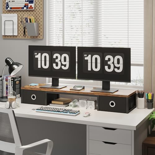 YAOHUOO 45" Large TV Riser with Fabric Drawers for 32-60 inch TV - Image 6