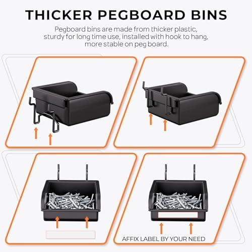 INCLY 220PCS Pegboard Accessories Organizer Kit for 1/4 Inch Pegboard - Image 5
