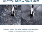 Office Chair Mat for Carpet, 72" x 46" Low Pile Carpet Protector Mat for Office Chair, Under Desk Office Mats for Rolling Chairs, Easy Glide, Rectangle - Image 4