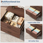 Garvee 2 Drawer Farmhouse Lateral File Cabinet for Home Office, Deep Filing Drawers Fit Legal Letter & A4 Hanging Files, Wide Storage Cabinet with Heavy-Duty Frame & Spacious Top, Retro Brown - Image 6