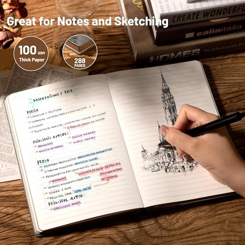CAGIE Compass Leather Journal for Men, A5 Lined Notebook Writing Gift - Image 3
