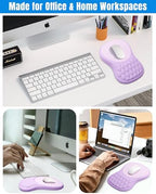 Ergonomic Mouse Pad with Sloped Memory Foam Wrist Rest, Purple&Grey - Image 6
