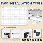 XBoard Magnetic Calendar Whiteboard 48x36 Inches 4 Month - Image 4