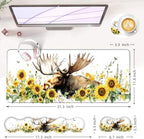 Large Keyboard Mouse Pad Set, Extended Mouse Pad+Keyboard Wrist Rest Support, Memory Foam Ergonomic Easy Typing, 4Pcs (31.5×11.8 in) Desk Pad Set for Office Home,Deer and Sunflowers - Image 6