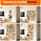 AMSXNOO Modular Wood Peg Board Wall Organizer Kits, 15.7X47.2IN/40X120CM - Image 5