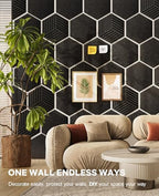 Hexagon Large Cork Bulletin Board Tiles, Peel and Stick Felt Wall Panels for Vision, Message Center, Picture and Prayer Board for Office, Dorm, Room and Desk Decor(Black) - Image 6