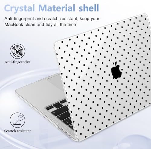 for MacBook Pro 16 inch Case 2019 2020 Release Model A2141, Plastic Hard Shell Cover with Keyboard Cover & Screen Protector for MacBook Pro 16 inch with Touch Bar, Black Polka Dot - Image 6