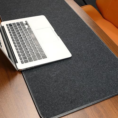 Lifup Felt Desk Pad, Dual-Sided Cork Desk Mat, Non-Slip Large Gaming Mouse Pad Writing Mat for Office Home Black 2 31.5" x 11.8" - Image 3