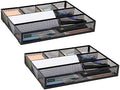 Mind Reader 6-Compartment Drawer Organizer, Metal Mesh Desk Organizer for Office, Kitchen, Utensils, Supplies, Set of 2, Black by MindReader