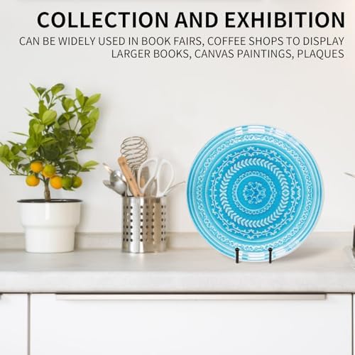 Decolore 5 Pack 10.3 Inch Black Plate Stands Picture Easels for Display Large Book Stands for Picture, Decorative Plate, Book, Frame, Tabletop Poster - Image 5