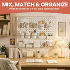 15PCS Pegboard Organizer Accessories, 5 Clear Storage Jars with Lids, 5 Bins and 5 Hanging Cups, Pegboard Containers for Garage, Workshop, Craft Room, Office and Home Organization - Image 6