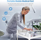 Medical Trolley Cart Mobile Utility Cart with Wheels 220 Lbs Load - Image 6