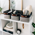 OrganiHaus 12x8in Canvas Storage Baskets, 6 Pack - Fabric Bins for Shelves - Image 4