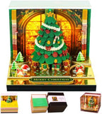 2027 3D Paper Carving Desk Calendar With LED Light (Window Christmas Tree) by Divtada