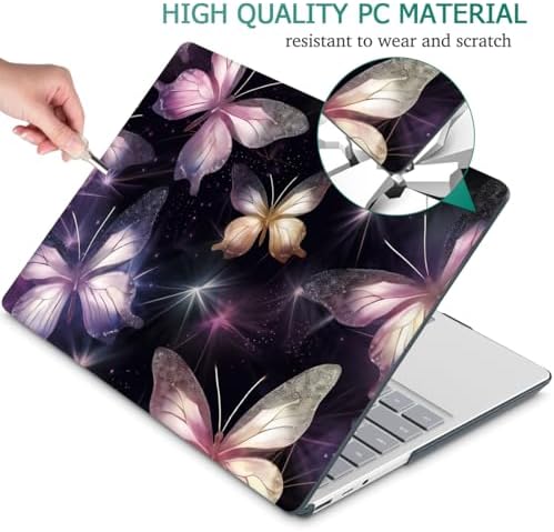 Mektron Case for 13.5" Microsoft Surface Laptop 5/4/3 with Metal Palm Rest Model 1951/1868, 2019/2021/2022 Release Plastic Hard Shell Cover with Screen Protector, Glittering Butterfly - Image 5