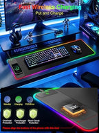 Wireless Charging Mouse Pad Gaming, 31.5"x11.8" Large Desk Mat, Waterproof - Image 4
