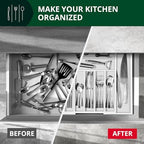 ROYAL CRAFT WOOD Luxury Bamboo Kitchen Drawer Organizer - Silverware Organizer - Utensil Holder and Cutlery Tray with Grooved Drawer Dividers for Flatware and Kitchen Utensils (9 Slot, White) - Image 5