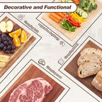 4 Pcs Book Cutting Boards Set with Wooden Bookend Holder Acacia & Wenge & Rubberwood & Walnut Wood Book Shaped Solid Wood Cutting Board for Kitchen Fruits Vegetables Meat Fish Cheese Bread - Image 3