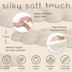 Cloud Keyboard Wrist Rest – Create-ables Qloud Cloud Wrist Rest for Computer Keyboard and Mouse, Ergonomic Memory Foam Wrist Pad with Non-Slip Base, Includes Cloud Mouse Pad – Beige - Image 6