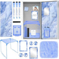 Demonwer Blue Locker Accessories Kit Locker Organizer Magnetic Mirror Whiteboard Pen Holder Small Carpet for Storage Organizing Shelf Back to School Party Supply by Demonwer