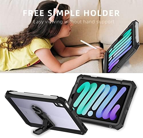 IP68 Waterproof Case Compatible with iPad mini (A17 Pro 7th Gen) 8.3'' 2024/ Mini 6 w/Pencil Holder Kickstand Shock-Dust-Proof Full-Sealing Cover Compatible with Magic Keyboard A2993 A2995 - Image 6
