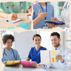 Resurhang 10 Sets Nurse Appreciation Gifts Bulk 2026 Thank You Gift Notebook with Pen in Holder and Sticky Note Notepad Marker Index Tab Inspiring Journal Ballpoint Pen for Coworker Doctor - Image 5