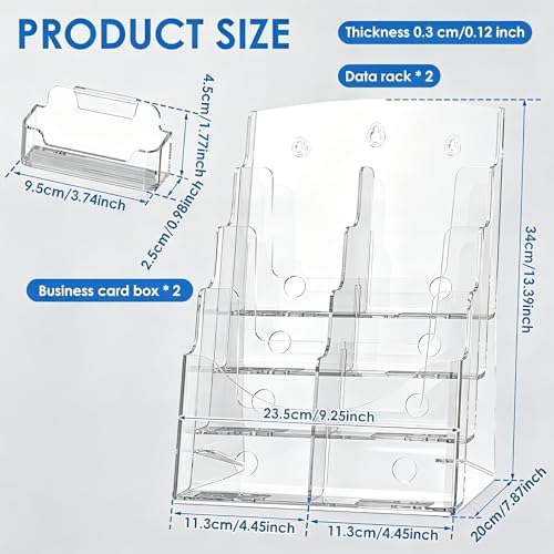2 Pack 4 Tier Brochure Holder 8.5x11 inch Removable Divider Brochure Stand - Image 2