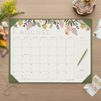 Desk Calendar 2027 with Desktop Mat, Cabbrix Large Desk Pad Calendar 22 x 17 Inch 18 Months Runs From January 2027 to June 2028, Floral Design Calendar 2027 for Home School and Office (Green) - Image 2