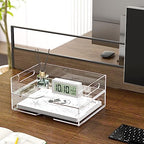 HIIMIEI Acrylic Paper Tray 2 Pack Clear Letter Tray Desk Stackable Organizer for School, Home, Office - Horizontal - Image 3