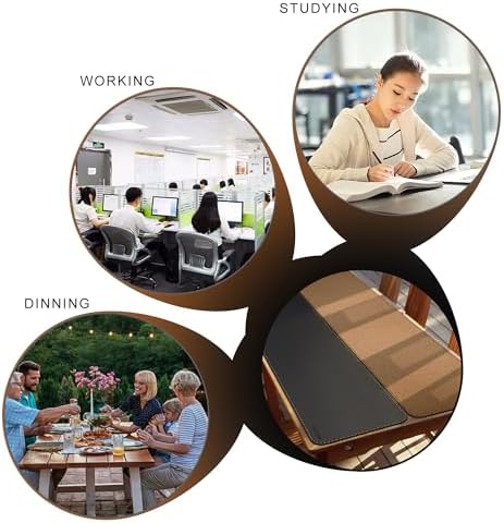 MAIDERN Cork & Leather Desk Mat, 78.7” x 15.7” Reversible Desk Pad (Black) - Image 4
