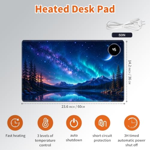 Heated Desk Pad & Mouse Pad, 3 Heat Levels, 3-Hour Auto Shut-Off - Image 2