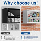 Fesbos Metal Storage Cabinet White Wall Cabinets with Shelf and Locking Door - Wall Mounted Storage Cabinet for Garage Warehouse Home Office - Assembly Required - Image 5