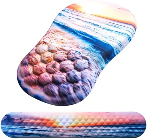 Ergonomic Mouse Pad with Wrist Support and Keyboard Wrist Rest Set by Laokiiy