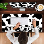 Keyboard Wrist Rest and Mouse Pad with Wrist Support Set Ergonomic Coaster,Memory Foam,Easy Typing Pain Relief,Large XL Desk Mat 31.5"x 11.8",Cow Print - Image 4